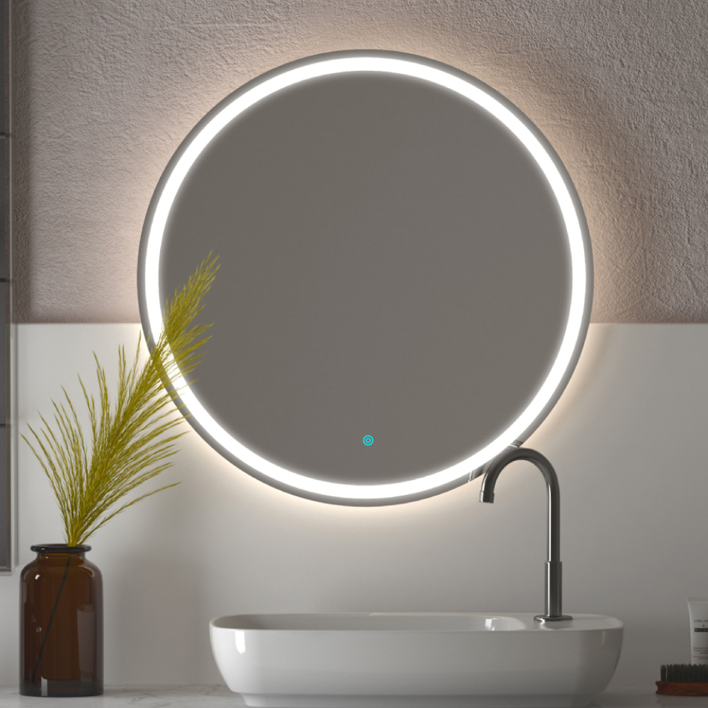 Καθρέφτης Nova Φ70, φωτιζόμενος με ψυχρό φως LED (6500Κ) , On / Off διακόπτη αφής