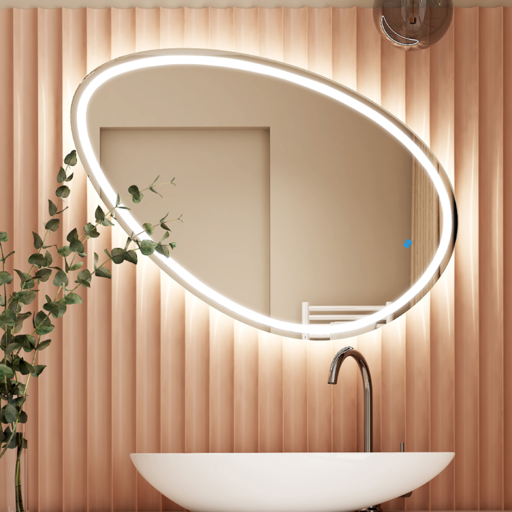 Καθρέφτης Olive 55x80 , επιλογή φως TRIMODE-LED, On/Off αφής , ρύθμιση έντασης , αποθαμβωτής.