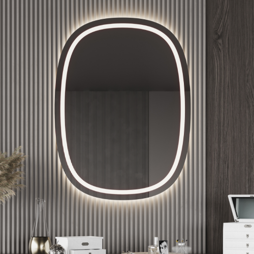 Καθρέφτης Safir 60x80 cm, επιλογή φως TRIMODE-LED, On/Off αφής , ρύθμιση έντασης , αποθαμβωτής.