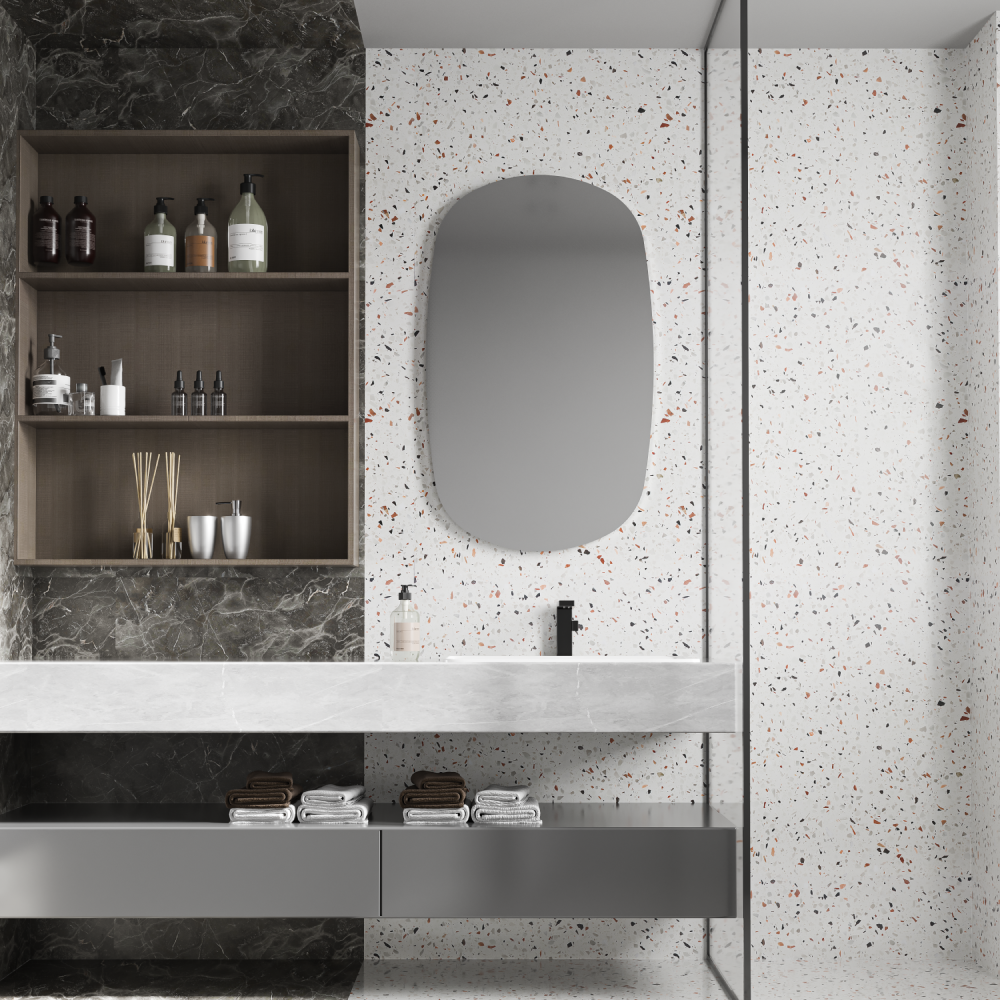 Καθρέφτης Safir 60x80cm,κρυφός φωτιζ TRIMODE-LED,On/Off διακόπτη αφής,ρύθμιση έντασης,αποθαμβωτής