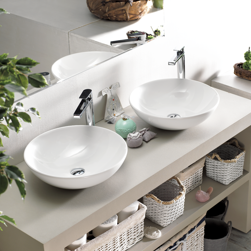 Νιπτήρας Πάγκου Πορσελάνης Cerastyle Zero Φ 46cm  071600  Λευκό