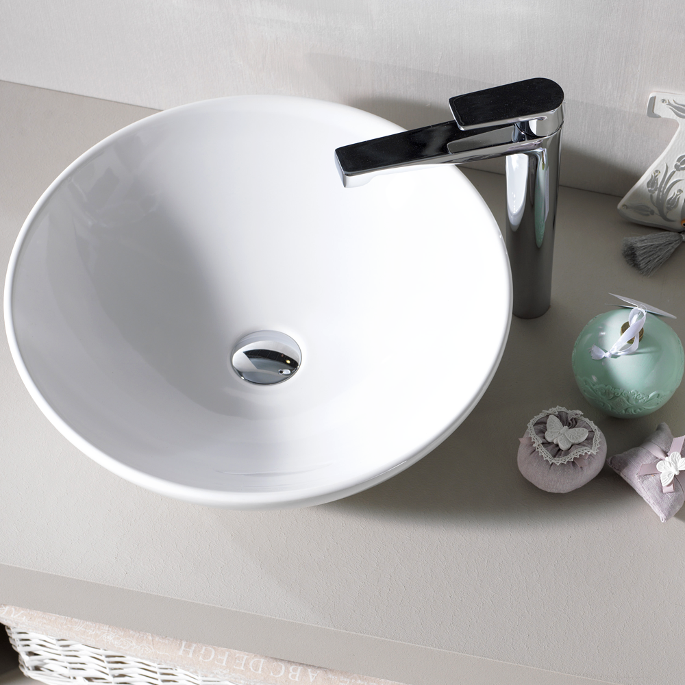 Νιπτήρας Πάγκου Πορσελάνης Cerastyle Zero Φ 46cm  071600  Λευκό