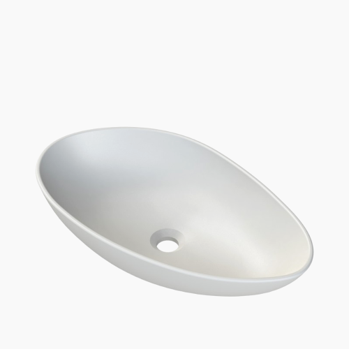 Νιπτήρας Πάγκου Πορσελάνης Cerastyle Olive 60x30cm  072100-97  Ματ Λευκό