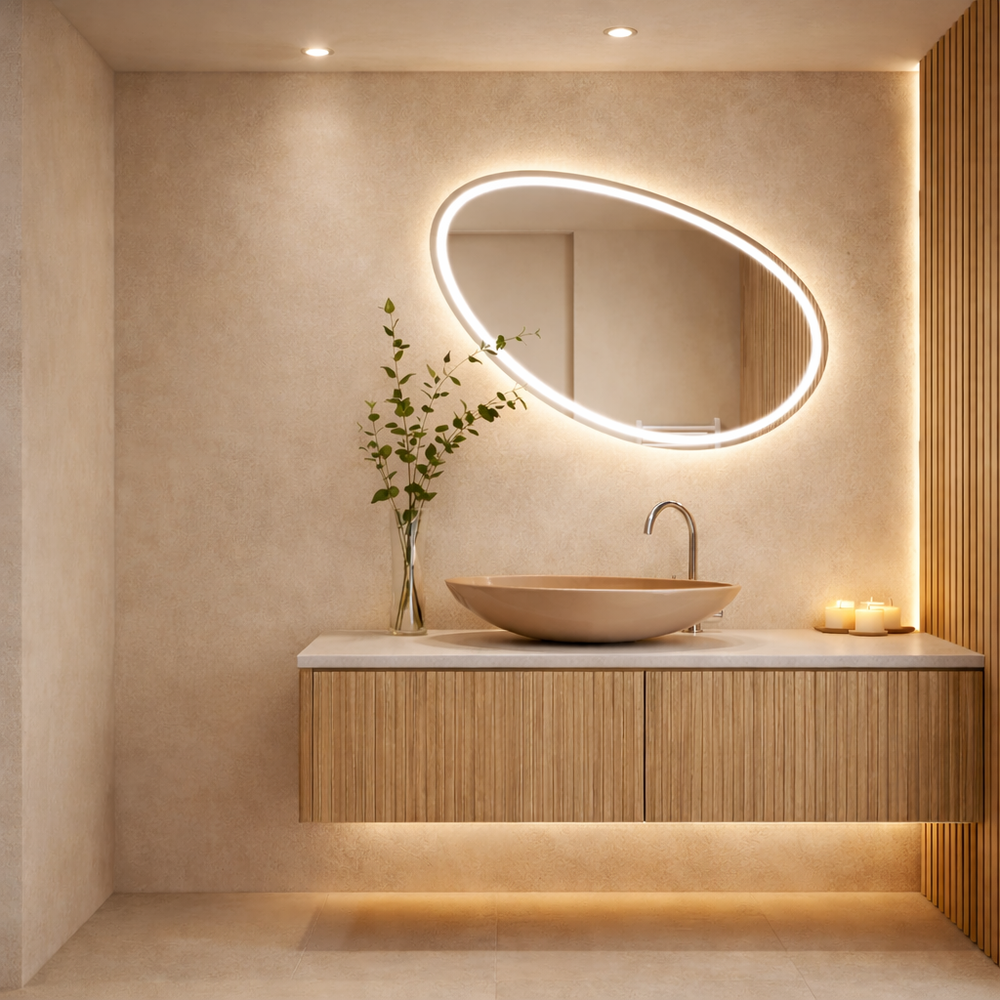 Νιπτήρας Πάγκου Πορσελάνης Cerastyle Olive 60x30cm  072108-97  Ματ Cappuccino