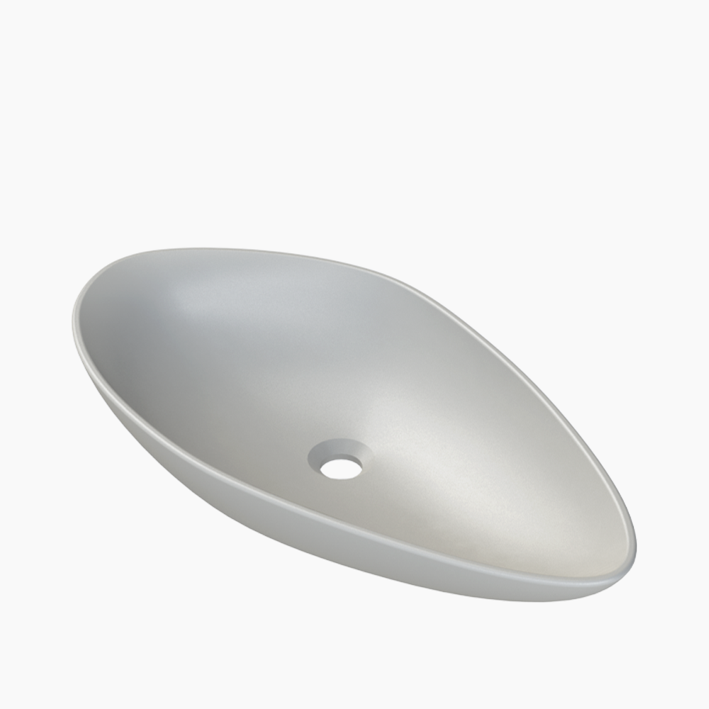 Νιπτήρας Πάγκου Πορσελάνης Cerastyle Olive 75x38cm  07130Α-97 Ματ Γκρί