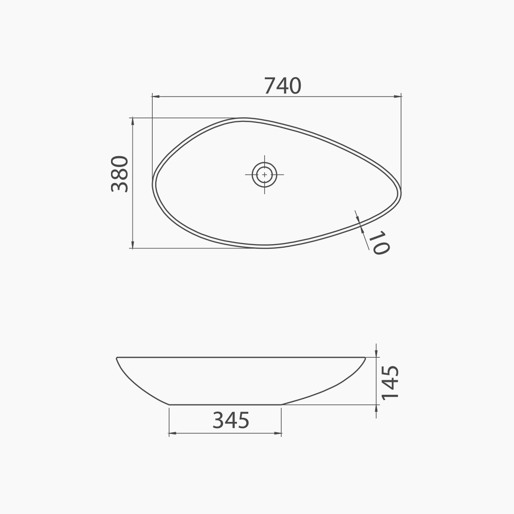 Νιπτήρας Πάγκου Πορσελάνης Cerastyle Olive 75x38cm  071307-97 Ματ Μαύρο