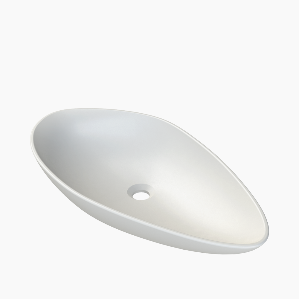 Νιπτήρας Πάγκου Πορσελάνης Cerastyle Olive 75x38cm  071300-97 Ματ Λευκό