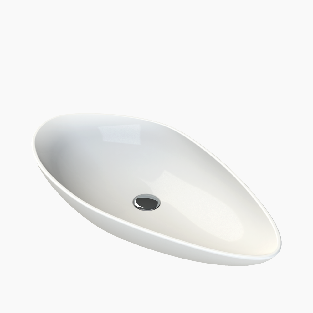 Νιπτήρας Πάγκου Πορσελάνης Cerastyle Olive 75x38cm  071300  Λευκό