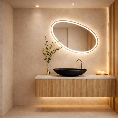 Νιπτήρας Πάγκου Πορσελάνης Cerastyle Olive 75x38cm  071307-97 Ματ Μαύρο