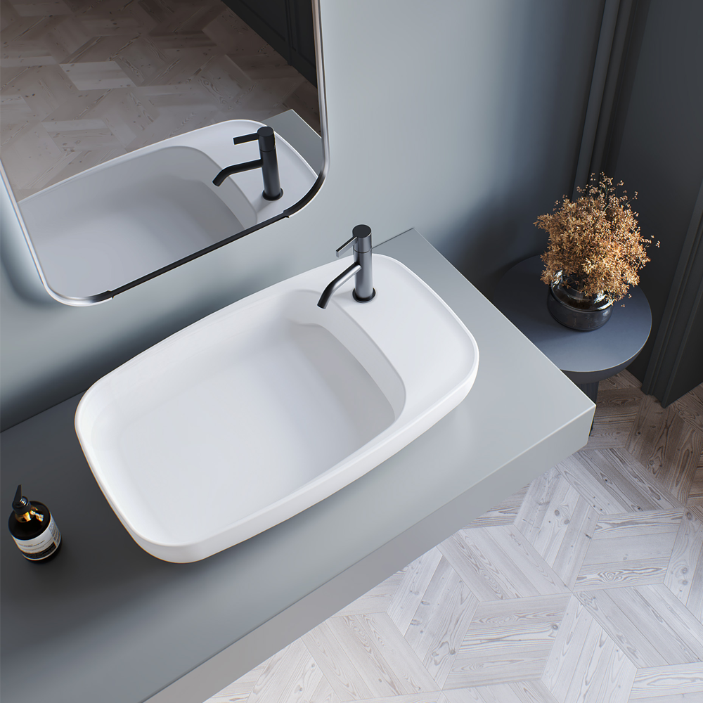 Νιπτήρας Πάγκου Πορσελάνης Cerastyle Nova 70x42cm  074200-u Λευκό