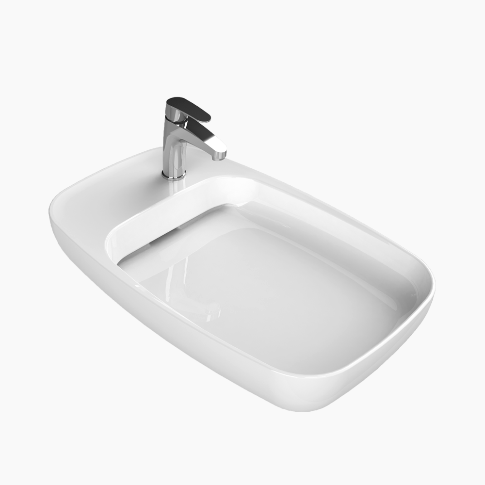 Νιπτήρας Πάγκου Πορσελάνης Cerastyle Nova 70x42cm  074200-u Λευκό