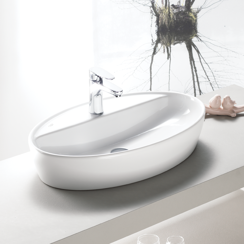 Νιπτήρας Πάγκου Πορσελάνης Cerastyle One 67x42cm  076500-u  Λευκό