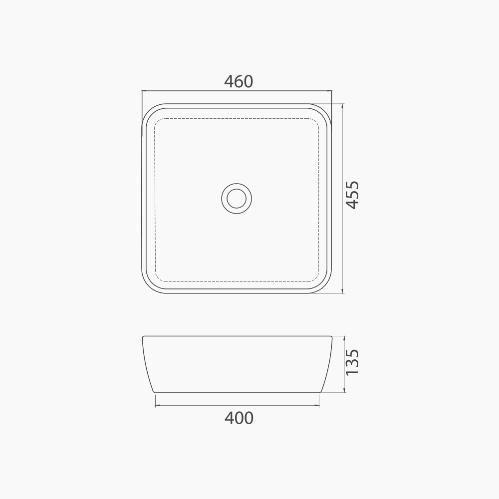 Νιπτήρας Πάγκου Πορσελάνης Cerastyle One 46x46cm  076000  Λευκό
