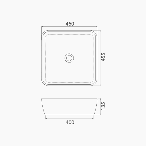 Νιπτήρας Πάγκου Πορσελάνης Cerastyle One 46x46cm  076000  Λευκό