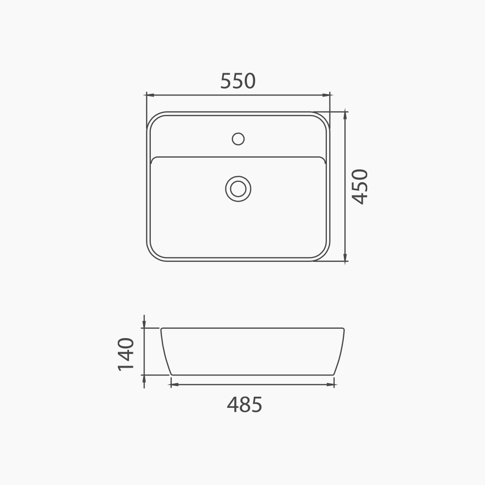Νιπτήρας Πάγκου Πορσελάνης Cerastyle One 55x45cm  076700-u-97 Ματ Λευκό
