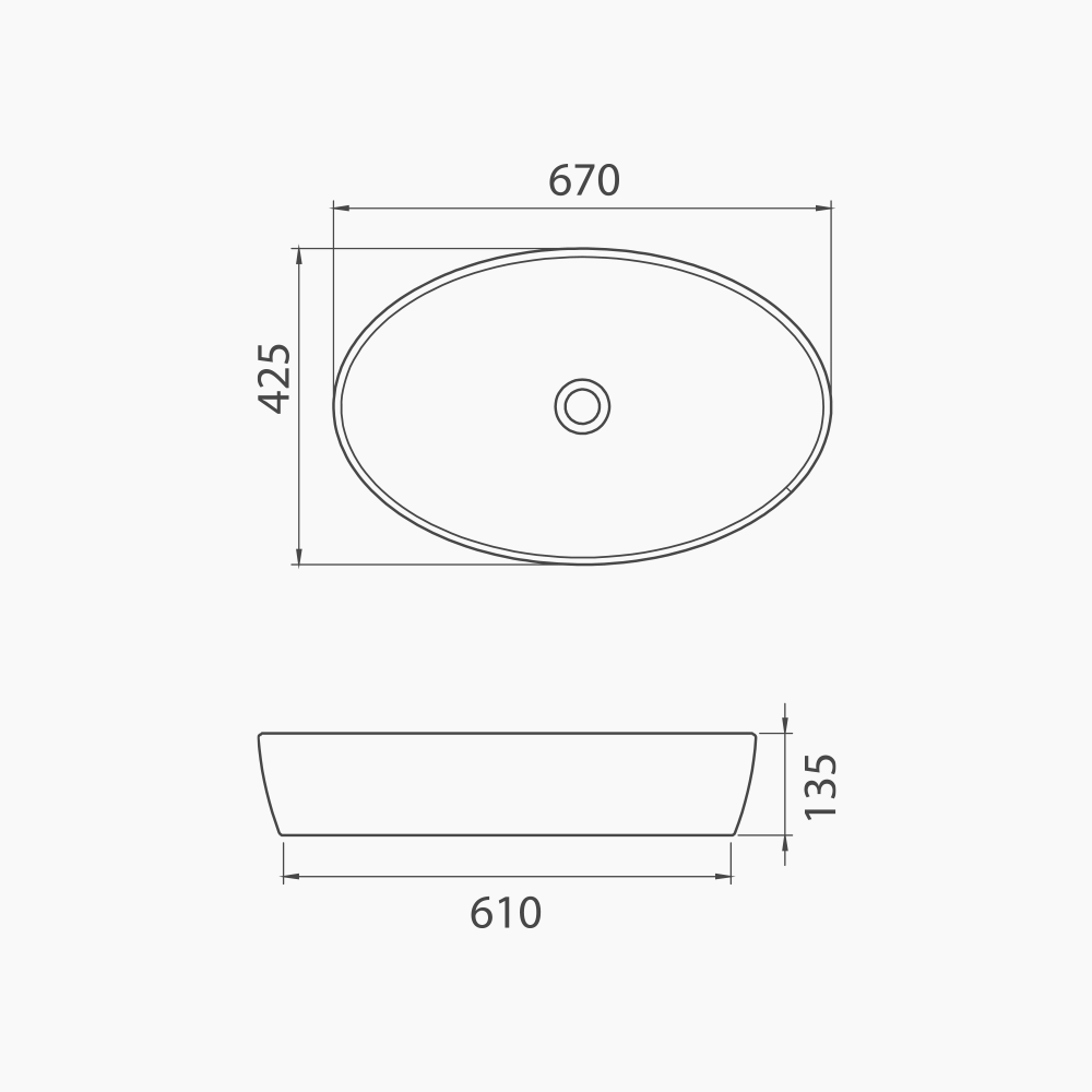 Νιπτήρας Πάγκου Πορσελάνης Cerastyle One 67x42cm  076208-97  Ματ Cappuccino