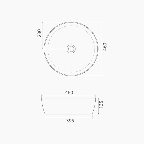 Νιπτήρας Πάγκου Πορσελάνης Cerastyle One Φ 46cm  076100  Λευκό