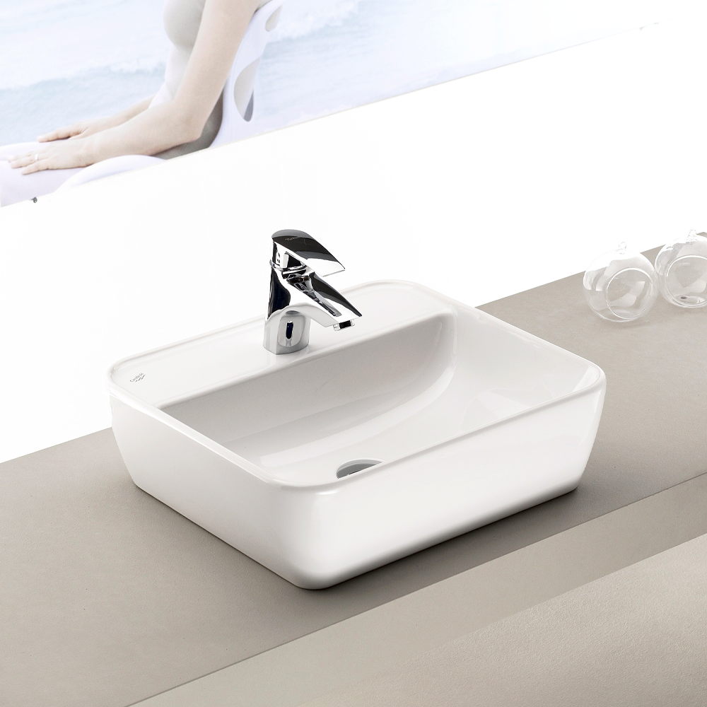 Νιπτήρας Πάγκου Πορσελάνης Cerastyle One 46x42cm  076300-u  Λευκό