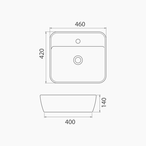 Νιπτήρας Πάγκου Πορσελάνης Cerastyle One 46x42cm  076300-u  Λευκό