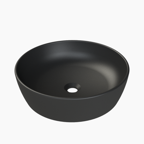 Νιπτήρας Πάγκου Πορσελάνης Cerastyle One Φ 46cm  076107-97 Ματ Μαύρο