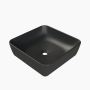 Νιπτήρας Πάγκου Πορσελάνης Cerastyle One 46x46cm  076007-97 Ματ Μαύρο