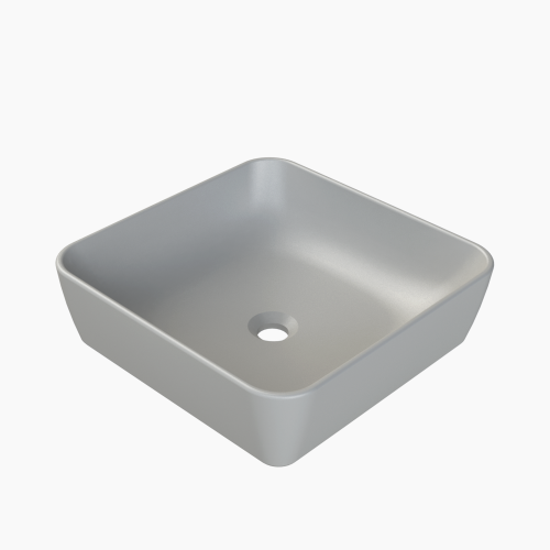 Νιπτήρας Πάγκου Πορσελάνης Cerastyle One 46x46cm  07600Α-97 Ματ Γκρί