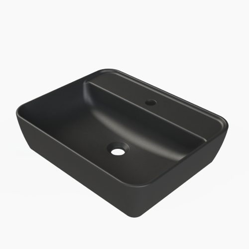 Νιπτήρας Πάγκου Πορσελάνης Cerastyle One 55x45cm  076707-u-97 Ματ Μαύρο