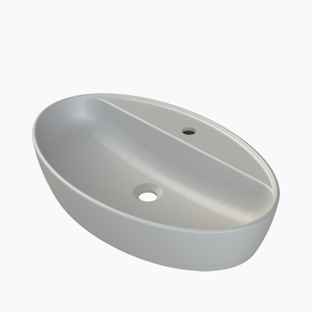 Νιπτήρας Πάγκου Πορσελάνης Cerastyle One 67x42cm  07650Α-u-97 Ματ Γκρί