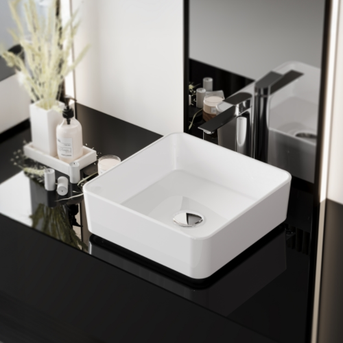 Νιπτήρας Πάγκου Πορσελάνης Cerastyle Suit 40x40cm   079100 Λευκό