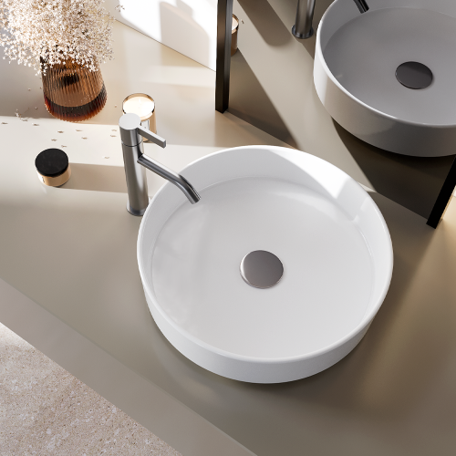 Νιπτήρας Πάγκου Πορσελάνης Cerastyle Suit Φ 40cm  078100-97 Ματ Λευκό