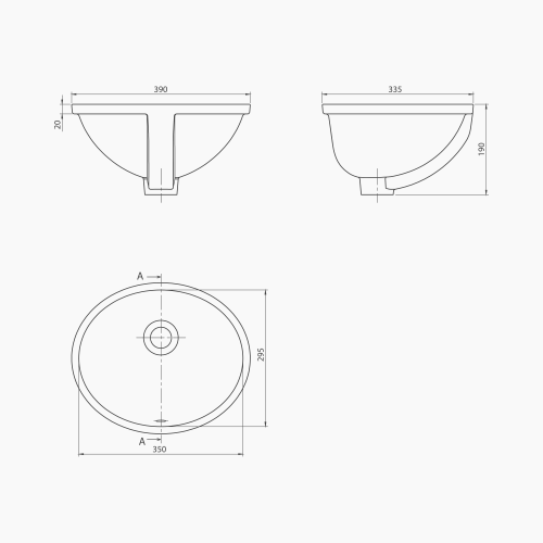 Νιπτήρας Υποκαθήμενος Πορσελάνης Cerastyle Under Counter 35x30cm  070500  Λευκό