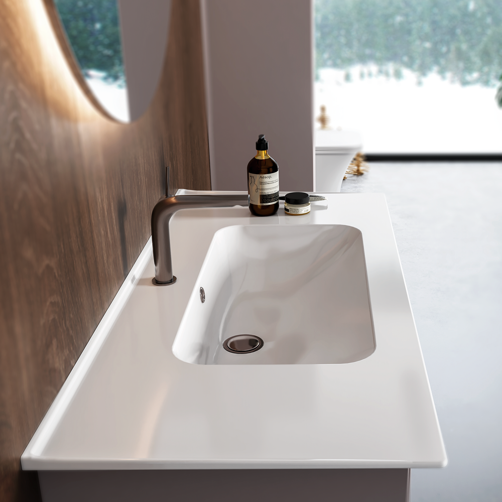 Νιπτήρας Επίπλου Πορσελάνης Cerastyle Blue 80x47cm 042300-u Λευκό