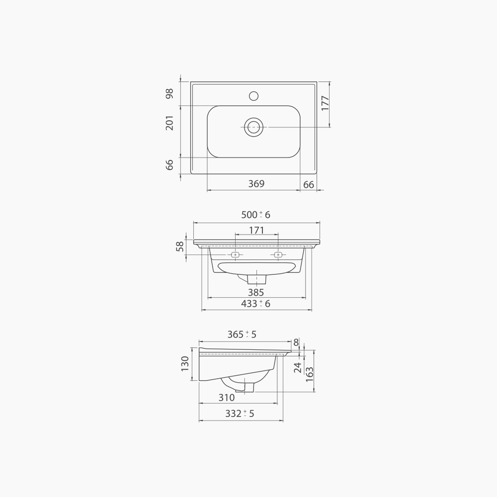 Νιπτήρας Επίπλου Πορσελάνης Cerastyle Blue 50x36cm 041900-u Λευκό