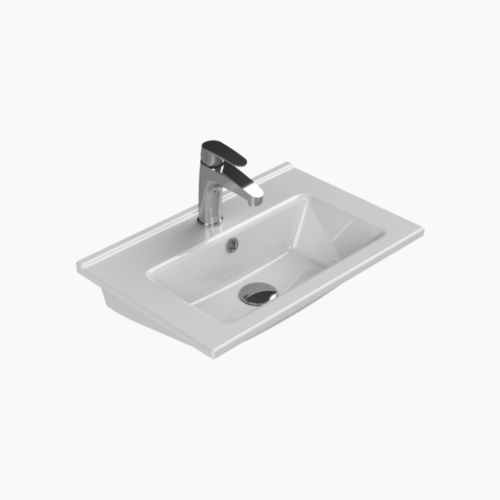 Νιπτήρας Επίπλου Πορσελάνης Cerastyle Arte 55x36cm 067200-u Λευκό