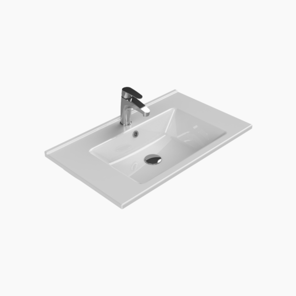 Νιπτήρας Επίπλου Πορσελάνης Cerastyle Arte 75x45cm 067400-u Λευκό