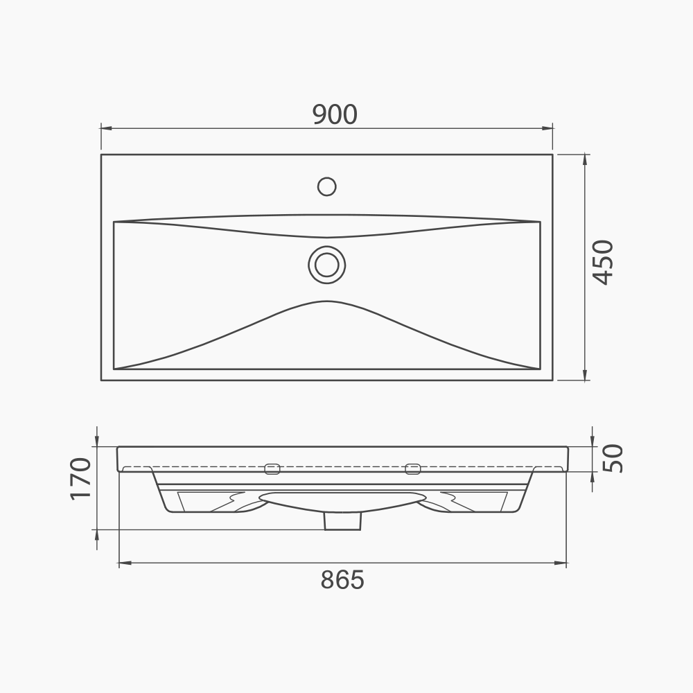Νιπτήρας Επίπλου Πορσελάνης Cerastyle Elite 90x45cm 032300-u Λευκό