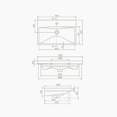 Νιπτήρας Επίπλου Πορσελάνης Cerastyle Elite 70x45cm 032100-u Λευκό