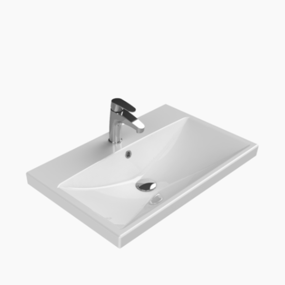 Νιπτήρας Επίπλου Πορσελάνης Cerastyle Elite 70x45cm 032100-u Λευκό