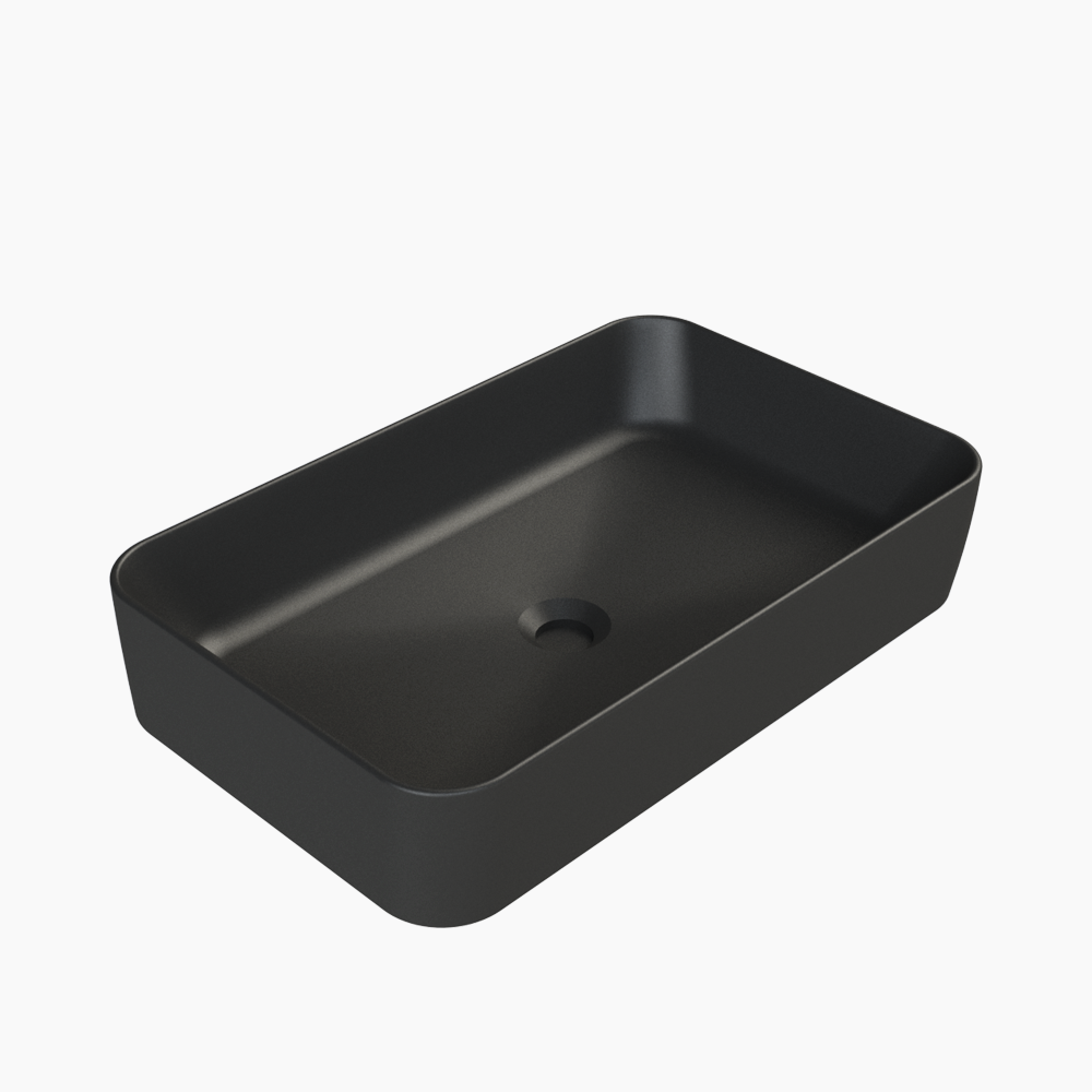 Νιπτήρας Πάγκου Πορσελάνης Cerastyle Hera 60x38cm  078407-97 Ματ Μαύρο