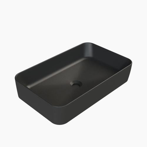 Νιπτήρας Πάγκου Πορσελάνης Cerastyle Hera 60x38cm  078407-97 Ματ Μαύρο