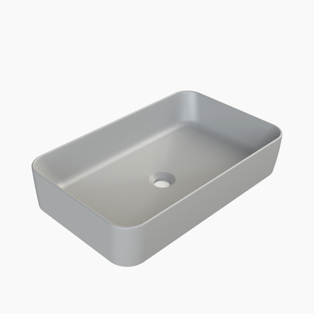 Νιπτήρας Πάγκου Πορσελάνης Cerastyle Hera 60x38cm  07840Α-97 Ματ Γκρί