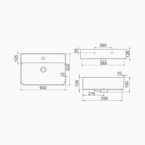 Νιπτήρας Πάγκου Πορσελάνης Cerastyle Hera BTW 60x42cm  079200-u  Λευκό
