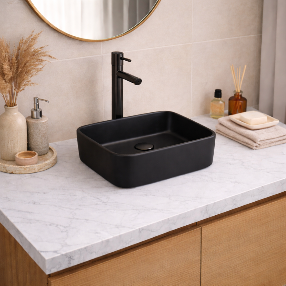 Νιπτήρας Πάγκου Hera 50x36cm  078407-97 Ματ Μαύρο