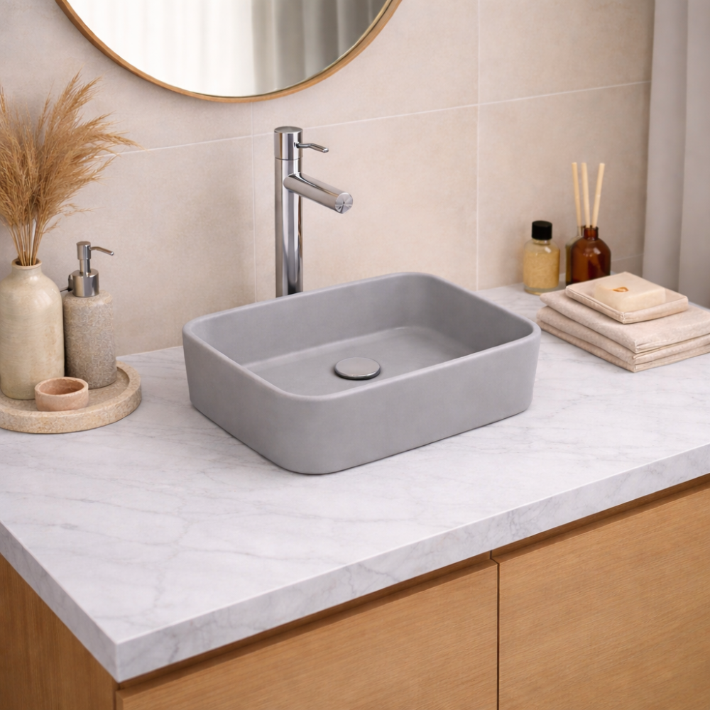 Νιπτήρας Πάγκου Hera 50x36cm  07840Α-97 Ματ Γκρί