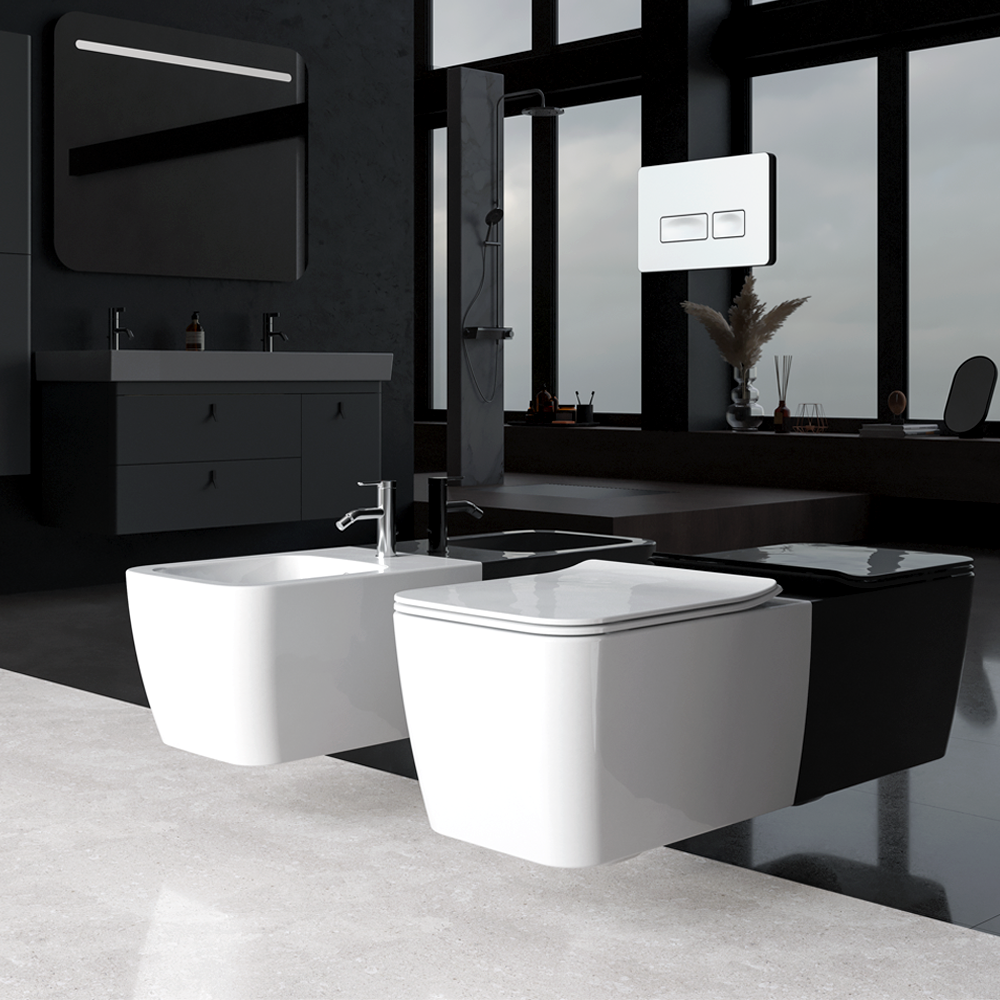 Λεκάνη Κρεμαστή Πορσελάνης Cerastyle Hera Rimless 019700-w Λευκή Σετ