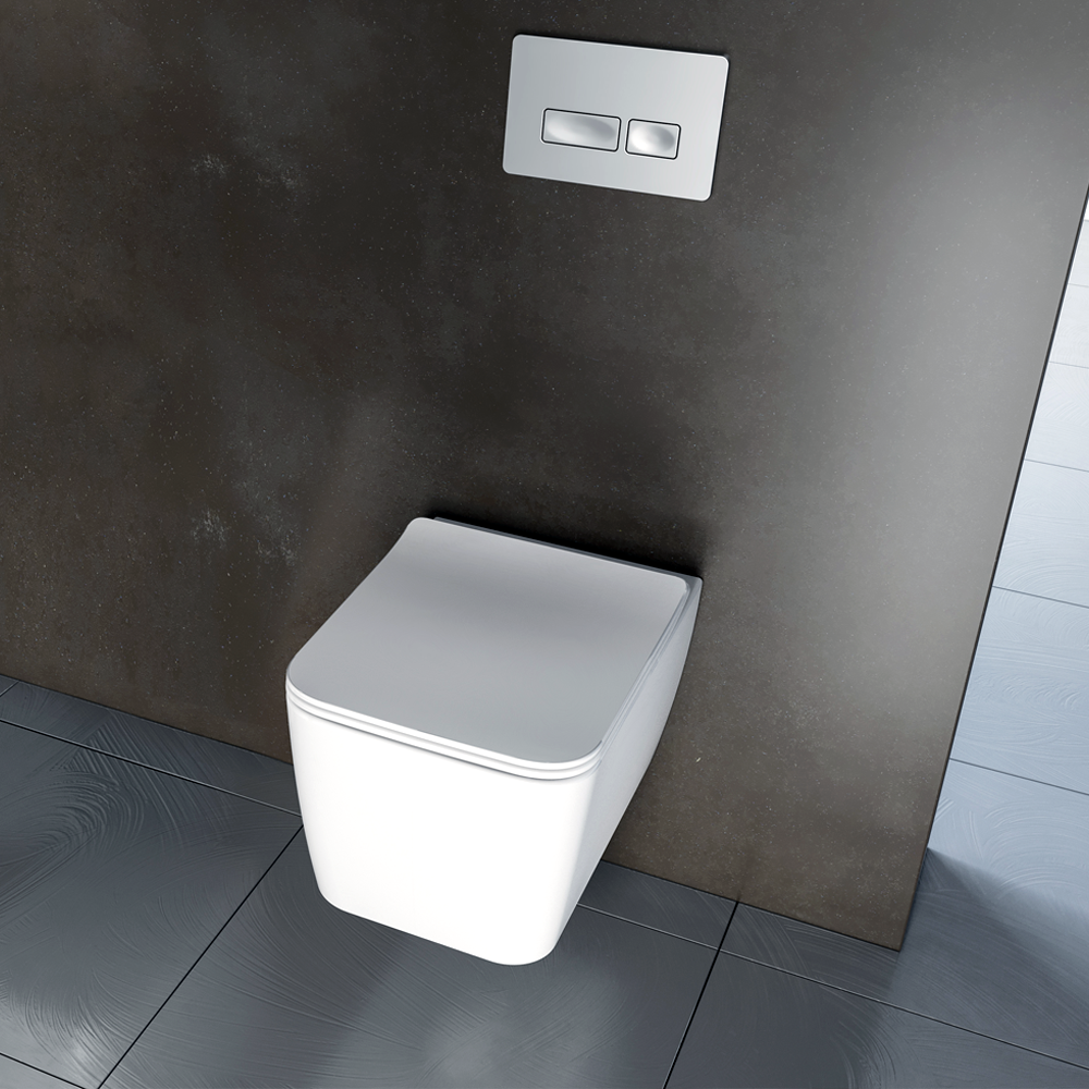 Λεκάνη Κρεμαστή Πορσελάνης Cerastyle Hera Rimless με Μπιντέ 019700 Λευκή Σετ