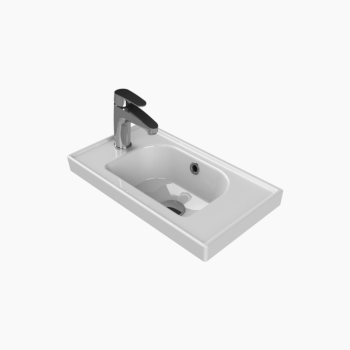 Νιπτήρας Επίπλου Πορσελάνης Cerastyle Frame 50x28cm 001800-u Αριστερό Λευκό