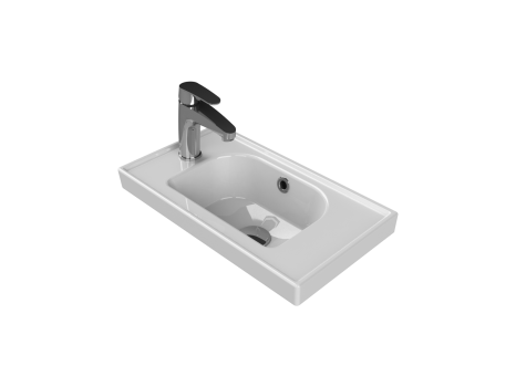 Νιπτήρας Επίπλου Πορσελάνης Cerastyle Frame 50x28cm 001800-u Αριστερό Λευκό
