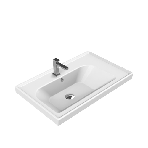 Νιπτήρας Επίπλου Πορσελάνης Cerastyle Frame 70x45cm 031100-u Λευκό