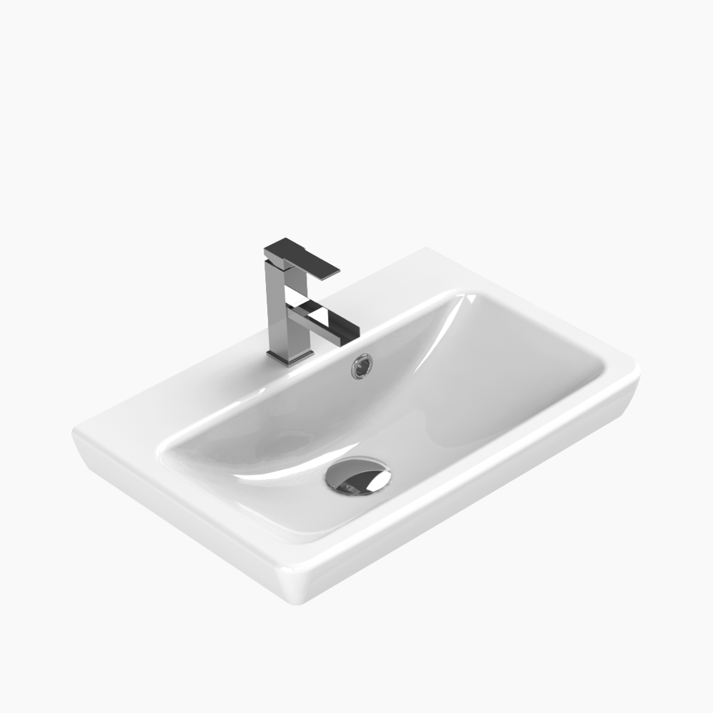 Νιπτήρας Επίπλου Πορσελάνης Cerastyle Porto 55x38cm 068000-u Λευκό